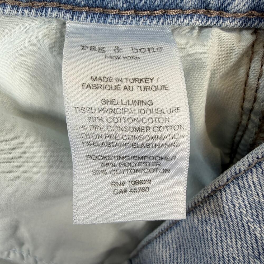 NWT Rag & Bone The Hattie Mid-Rise Full Straight Jeans Women 25 Blue Light $268 - Picture 8 of 11